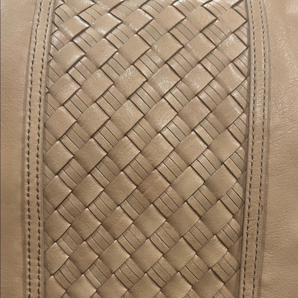 Cole Haan Tan Woven Leather Shoulder Bag NWOT w/detachable crossbody strap - Picture 4 of 8